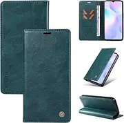 [Ttianfa] Compatible for Oppo A3S Phone Cover Magnetic Wallet Shockproof Full Body Protective Cover Anti-Scratch Stand Case for Women Men+2X Screen Protector-Blue