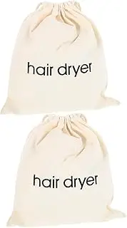 2pcs Portable Hair Dryer Organizer Bag Large Capacity Canvas Drawstring Holder for Travel Hotel and Home Durable and Water Resistant Storage for Hair Styling Tools