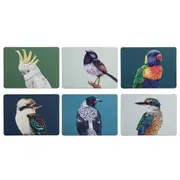 6PK Ashdene Hardboard/Cork 29cm Modern Birds Placemat Table Protector Assorted