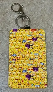 Mini Wallet Card Holder - Sublimated - Keyring - Bag Tag - Emoji Design