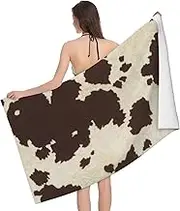 JBYJBX Cow Fur Print Print Beach Towel Quick Dry Sandproof Microfiber Beach Bath Towel for Travel Pool Camping