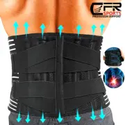 Lower Back Support Belt Lumbar Pain Herniated Disc Strain Sciatica Heating Brace