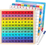 Coogam Wooden Math Hundred Board 1-100 Numbers Learning Educational Toys Colo...