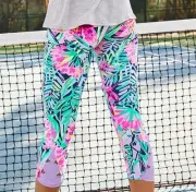 Lilly Pulitzer Luxletic 21" Anika Weekender Crop Legging S Floral Colorful NWT