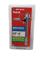 Red Head 5/8" x 6" Hot-Dipped Galvanized Steel Hex-Nut-Head Wedge Anchor 10-Pack