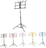 SUPVOX Metal Music Stand Holder Durable Folding Music Sheet Tripod for Guitars Black