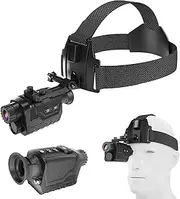 SUZLAZYR 4K HD Night Vision Goggles,Rechargeable Head Mounted Night Vision Monocular,7 Levels Ir Scope 8X Digital Zoom,for Camping Surveillance with 32SD Card
