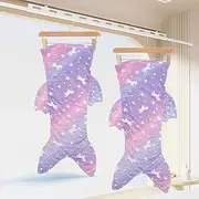 AwObEpl 2 Pcs Kids Mermaid Tail Blanket,Mermaid Tail Sleeping Bag Blanket,Toddler Mermaid Tail Blanket,Snuggle Blankets,Mermaid Blanket Tail for Kids Aged 3 4 5 6 Years Old (Style 2)
