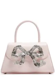 Self-portrait Bow Mini Glossed Leather top Handle bag - Light Pink ONE SIZE