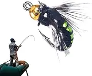 Catfish Hooks, Simulation Fly Lures with Hook, Fish Accessories for River Lake Creek Stream Pier Dry Wet Floating Jigging Casting Tenkara Trolling
