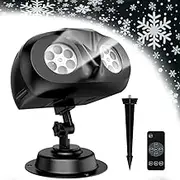 Christmas Snowflake Projector Lights Outdoor, Outdoor LED IP65 Waterproof Snowflake Projector Lights, Projector Distance 9.8-32.8FT, Christmas Decorations Yard for Lawn Xmas Party Patio Stage