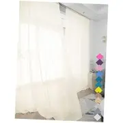 Window Beige Sheer Curtains 120 Inches Long 2 Panels Sheer Curtain Basic Rod