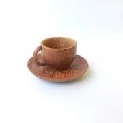 Coconut Wood Tea Cup and Saucer