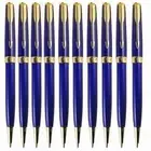 10 Pcs Parker Sonnet Ballpoint Pen Blue Color Gold Clip 0.7mm M Ink Refill