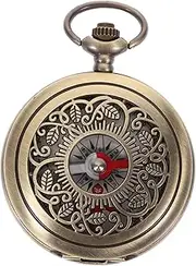 [BESPORTBLE] Vintage Metal Pocket Watch Compass Retro Outdoor Hiking Multi-Functional Camping Accessory