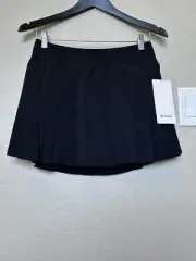NWT$88 Lululemon Side Pleat High Rise Tennis Skirt - Black - Size 6
