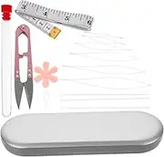 FONDOTIN 1 Set Beading Needles and Threaders for Jewelry Making Versatile Embroidery Tools with Measuring Tape and Thimble Durable Supplies for Beading Crafting and Floral Projects