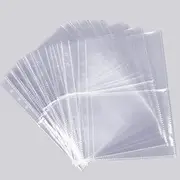 Jindizi Trading Card Sleeves, 10 Pcs A5 Binder Sleeves Clear Plastic Bag Card Display Ring Binder Pouched Waterproof Cash Photo Envelope Wallet Organiser Document Bill Folder Storage Bags