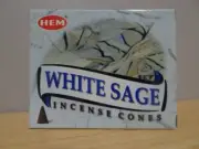 White Sage Incense Cones 1 Box of 10 HEM Free Post AU