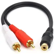 RCA Female to 2 RCA Male Y-Cable Stereo Audio Cable with OFC Conductor Dual S...