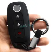 Silicone 3 Buttons Smart Key Case Fob Chain Cover For Nissan Rogue Ariya Juke