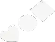 KOCKSHION 100pcs Blank Acrylic Keychains Durable Key Chain Tags for DIY Projects Heat Transfer Key Chain Blanks for Personalization for Bags Phones and More