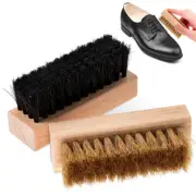 2 Pcs Wood Handle Boots Brushes Buffing Cloth Brushes Buffing Cloth
