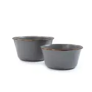 Barebones Enamel Mixing Bowl Set - Camping Dishes and Kitchen Salad Bowls -