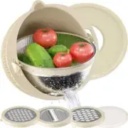 4-1 Colander with Bowl Set - Rotatable Strainers for Kitchen, Food Colanders, -