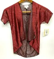 NWT LuLaRoe Bianka Girls Size 1 Kimono Fits 2T-5 Red Sparkle Sheer Cardigan