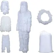[Amagogo] Ghillie Suit Uniform Set Outfits Gear Disguise Pants Hat with Storage Bag for Game Snowfield Halloween Hunting Bird Watching