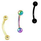 16G Steel Curved Barbell Eyebrow Ring Daith Ear Tragus Cartilage Piercing