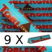 9 Toblerone Salted Caramel Crunchy Almond Milk Chocolate Bars Large 360g Each