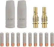 Ysyaxsyt New 15AK Coating Protection Nozzle1.2MM Non-Stick Welding Slag European Airless Gas Protection Protective Sleeve 14Pcs