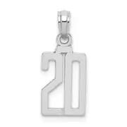 14K White Gold 14Kw Polished Number 20 Pendant