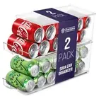 Soda Can Organizer & Soda Can Dispenser for Refrigerator - Fridge 2 pack