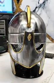 Halloween Viking Vendel Spectacle Helmet Chainmail With Stand Medieval Knight