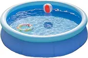 Baroni Home Inflatable Garden Pool Top Ground Round Pool for Adults and Children Outdoor 244 x 66 cm