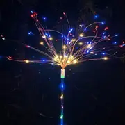 LED Solar Light Fireworks Lamp Outdoor Grass Globe Dandelion with light pole 2 mode 90/150 light