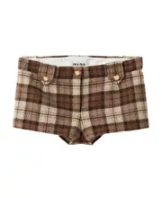 Checked shorts IT40,IT42 cocoa brown