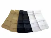 Women 2 Hook Pack Of 6 Bra Extender Extension Clip On Strap Elastic Black White Nude Polyester