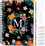 UntilPlan Hardcover Spiral Notebook Journal 5.7” x 8”, 120 Pages Journals for Women Men, A5 Print Ruled Notebooks, Cute Floral Letter Spiral Journal for Writing, Work, Business, School