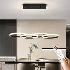 Modern Chandelier Ceiling 82W LED Black Pendant Light Embedded Mount Chandeliers