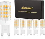 [DiCUNO] G9 LED Light Bulb 4W 40W Halogen Equivalent 450LM Warm White 3000K Non-dimmable AC100-240V, 6-Pack