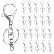 20 Sets Lobster Claw Clasps Hook with Swivel Clip with Flat Split Keychain
