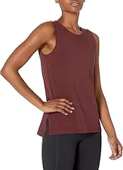 [Amazon Essentials] Women's Soft Cotton Standard-Fit Yoga Tank (Available in Plus Size) (Previously Core 10), Burgundy, 1X