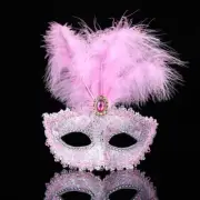 Party Mask Women Masquerade Luxury Peacock Feathers Half Face Mask CosplayPW