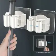Wall-Mounted Mop and Broom Holder Rack, Bathroom Storage, Waterproof, Suction