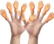 Yolococa 10 Pieces Finger Puppet Mini Finger Hands Tiny Hands with Left Hands and Right Hands for Game Party (Five Hand)