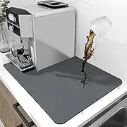 Monehet Coffee mat for Countertops,Coffee Bar Mat ,Coffee Bar Accessories,Hide Stain Rubber Backed Absorbent Dish Drying Mat for Kitchen Counter 20''x24'' ﻿